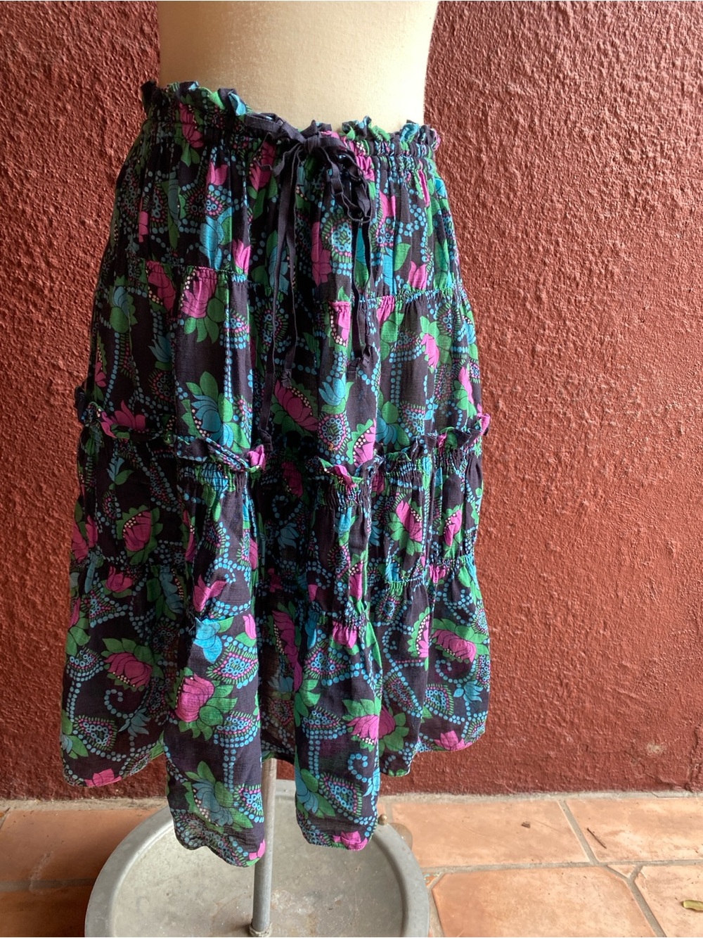 Marc Jacob’s Gauze Elastic Peasant Floral Tiered Skirt